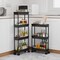 4 Tier Slim Storage Cart,Rolling Storage Cart,Narrow Shelf,Bathroom Rack,Mobile Shelving Unit Organizer for Kitchen, Bathroom, Laundry Room, Black